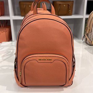 Michael Kors Jaycee Medium Zip PKT Backpack Sherbert Leather